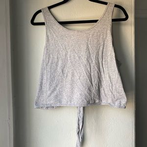 Lululemon Grey Cropped All Tied Up Tank Top